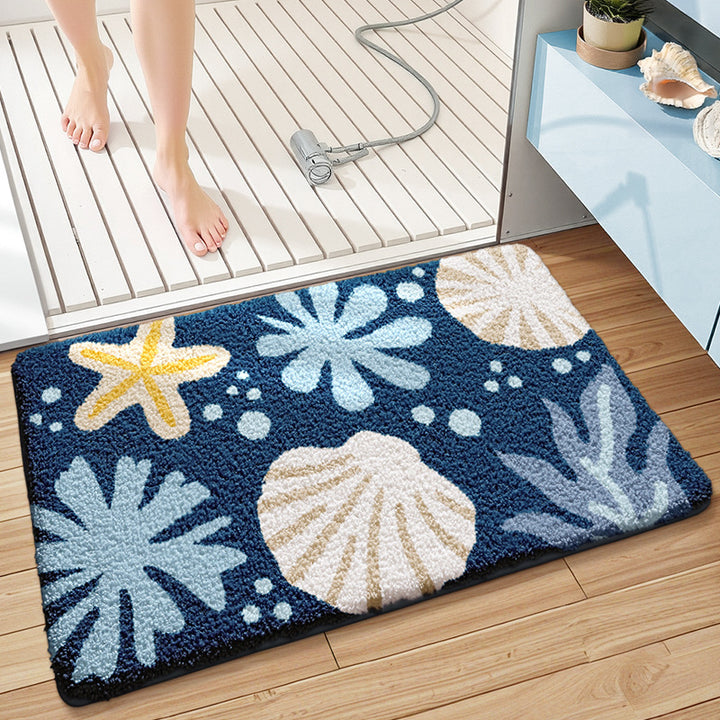 Coastal-Themed Bath Mat Bowlift