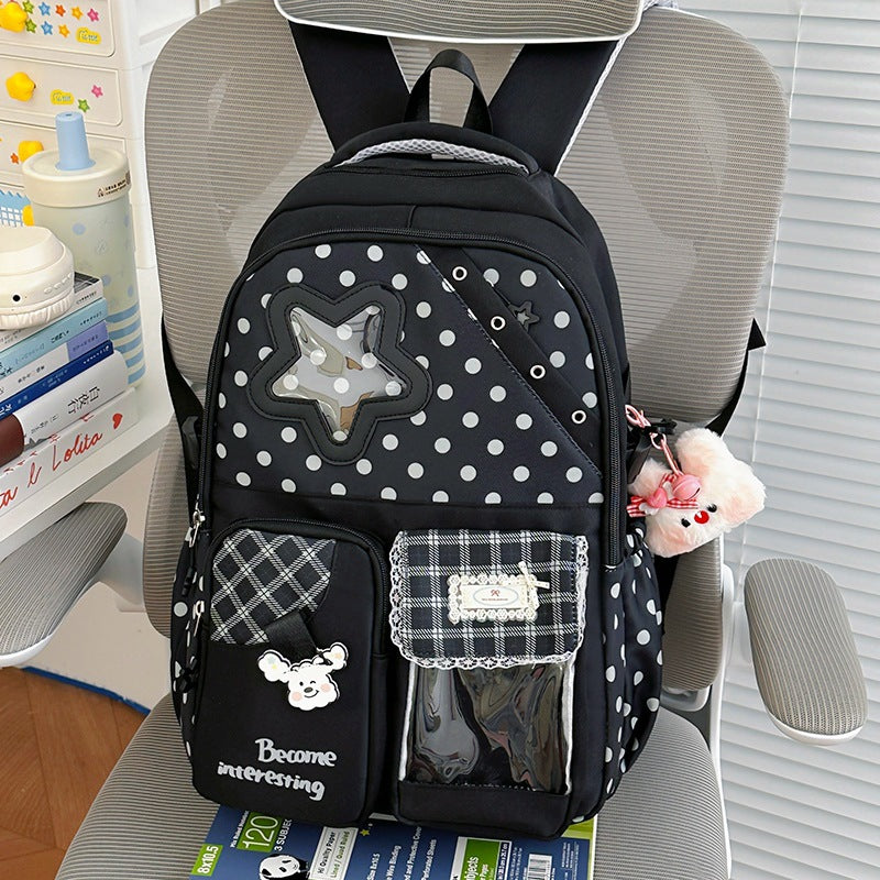 Cute Polka Dot Character Backpack Bowlift