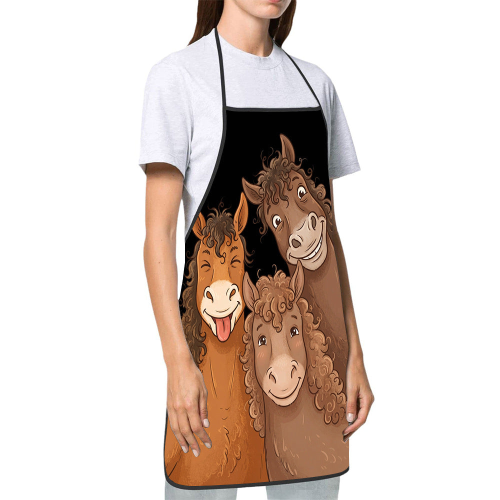 Dog Lover Full-Coverage Kitchen Apron With Adjustable Neck Strap And Waterproof Polyester Shell