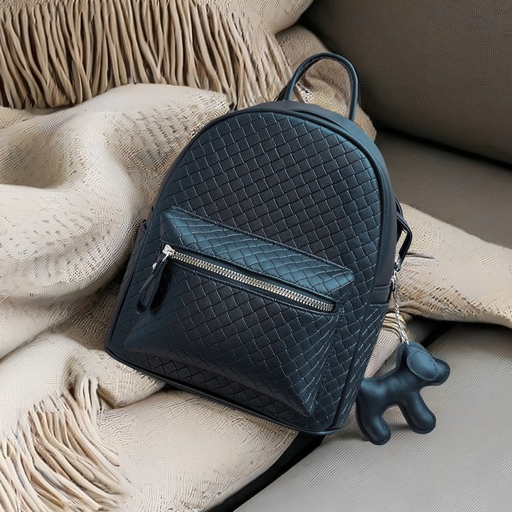 Woven Leather Mini Backpack Bowlift