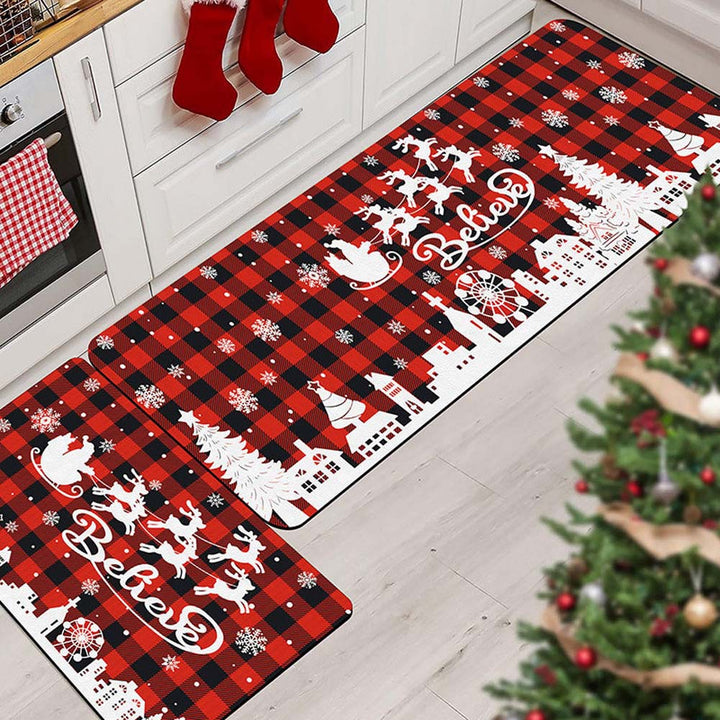 Christmas-Themed Kitchen Mat Set