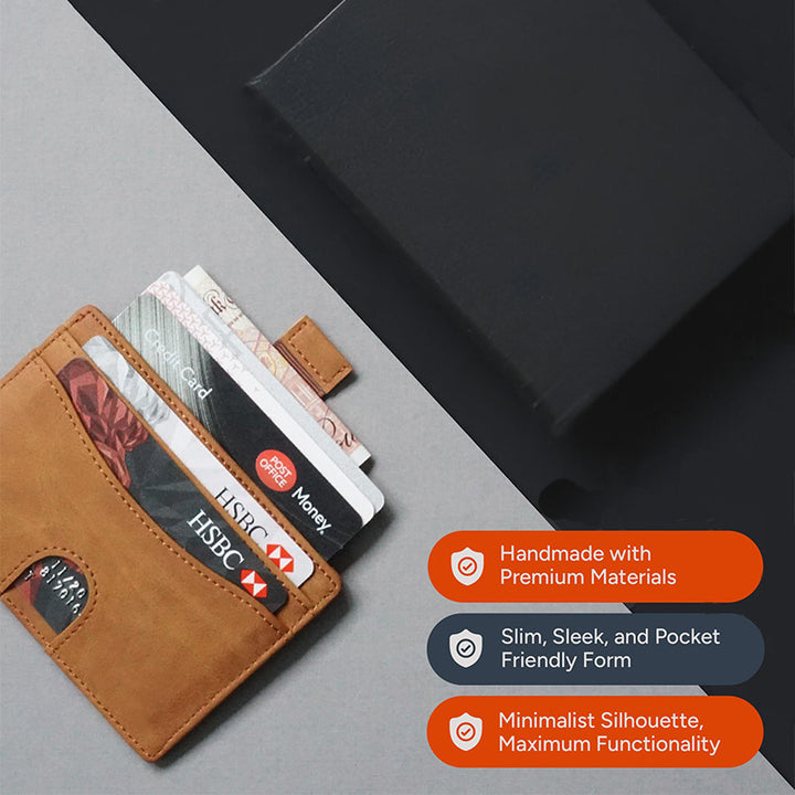 RFID-Blocking Leather Cardholder Bowlift