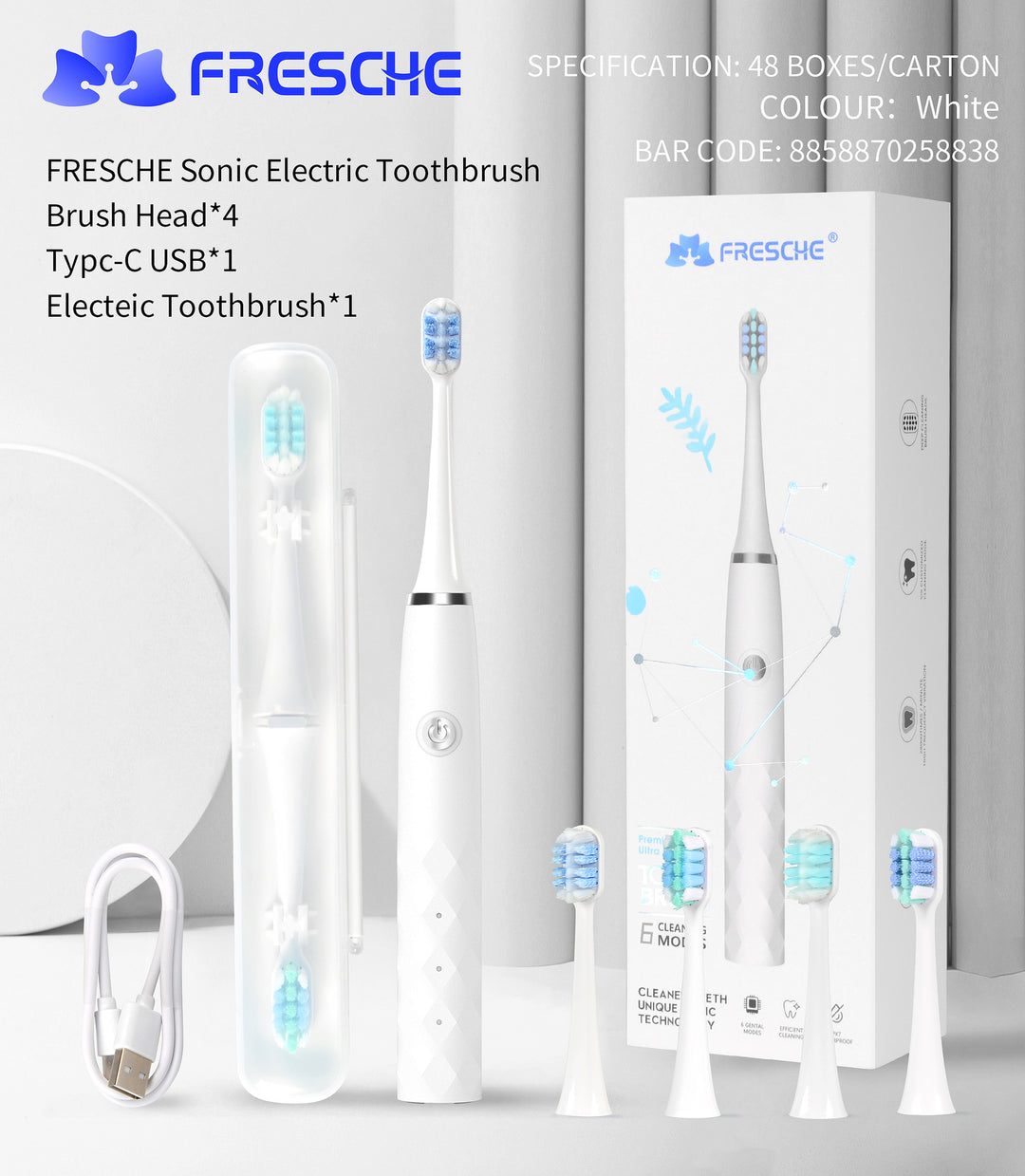 Electric Toothbrush with Interchangeable Heads Bowlift