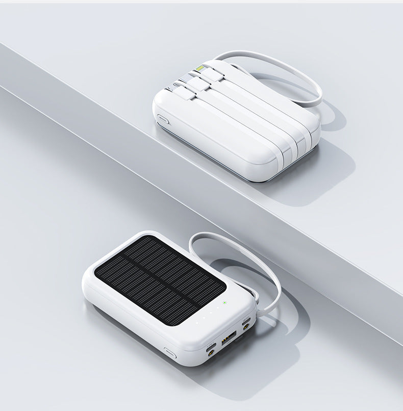 Portable Solar Power Bank with rugged design and integrated charging cable Bowlift