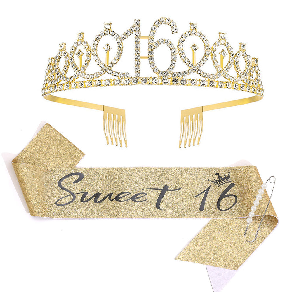 Ladies Sparkling Tiara with personalized 80th Birthday Inscription Bowlift