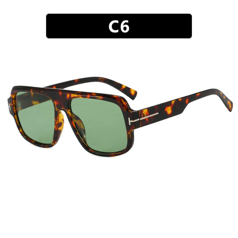 Women’s fashionable square sunglasses with trendy tortoiseshell pattern Bowlift