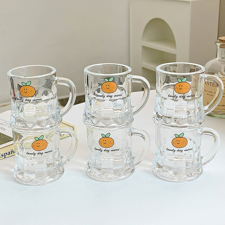 Ceramic mugs set with cheerful orange design Bowlift