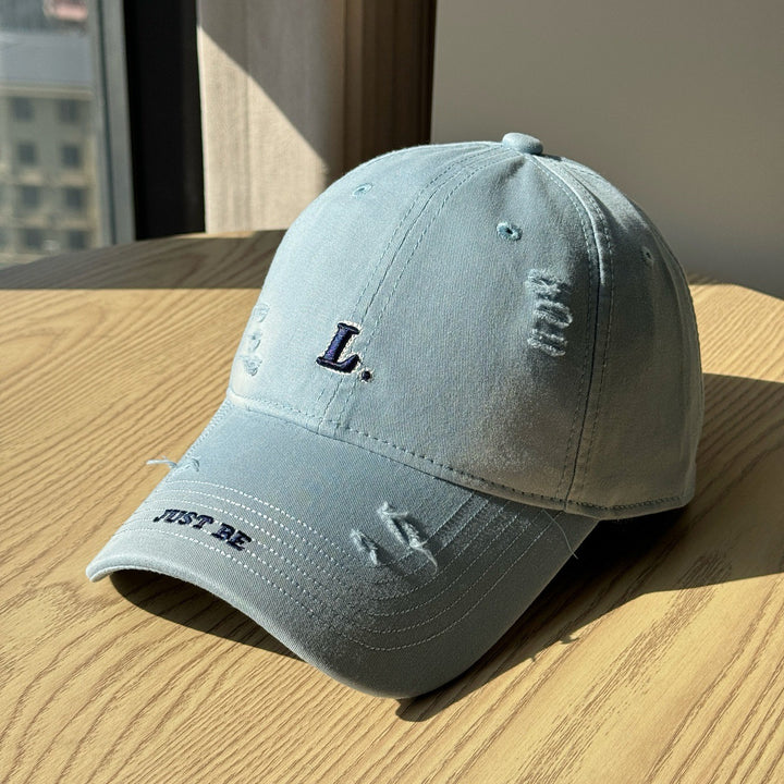 Women's Distressed Cotton Baseball Cap Bowlift