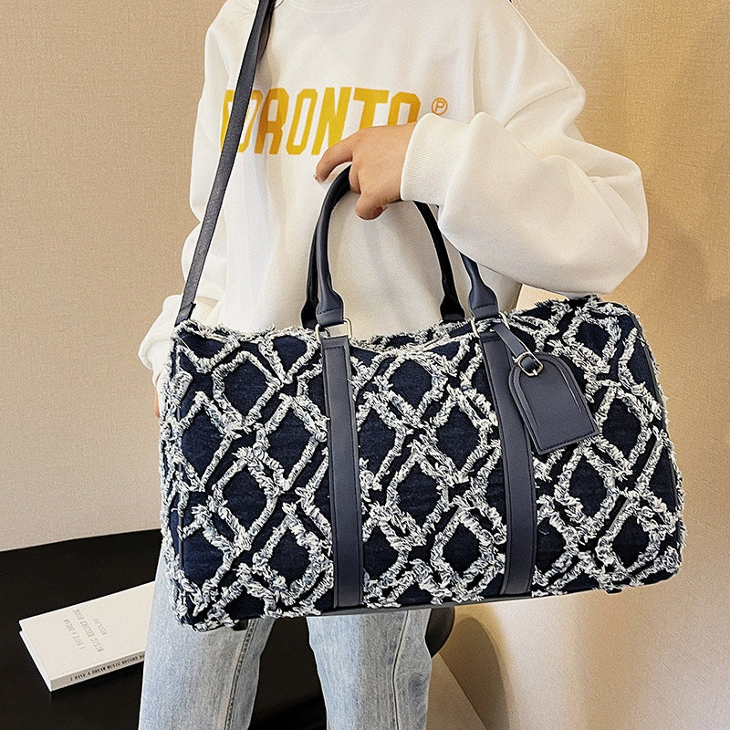 Textured Pattern Travel Duffle Bag Bowlift