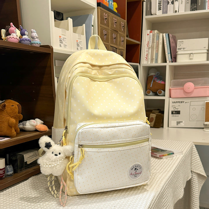 Whimsical Star-Patterned School Backpack Bowlift