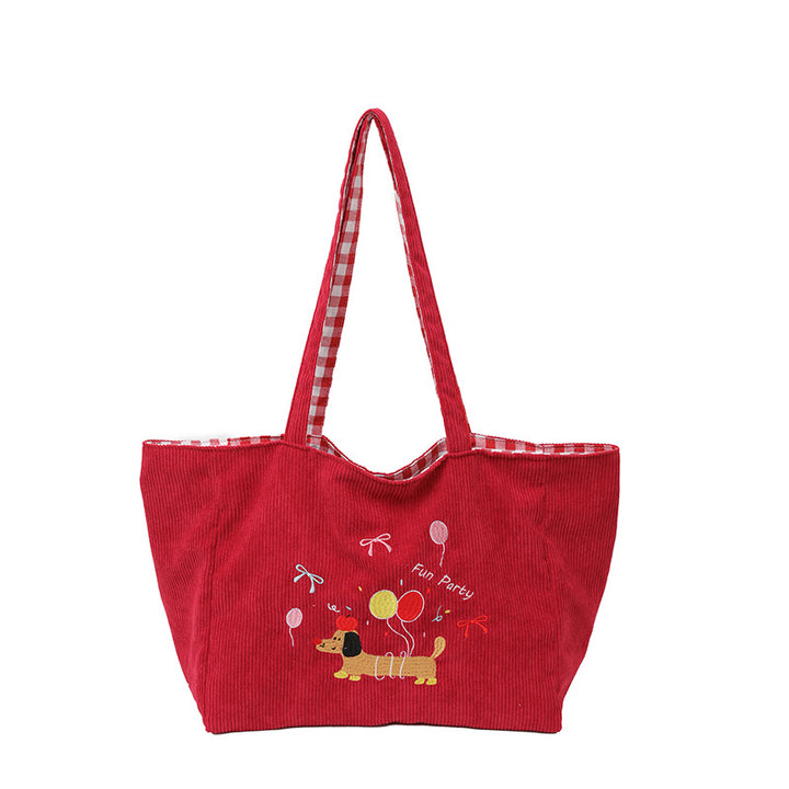 Cotton bag with playful dog motif Bowlift