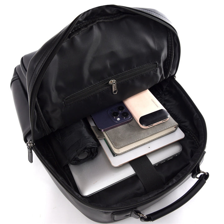 Stylish Multi-Compartment Leather Backpack Bowlift