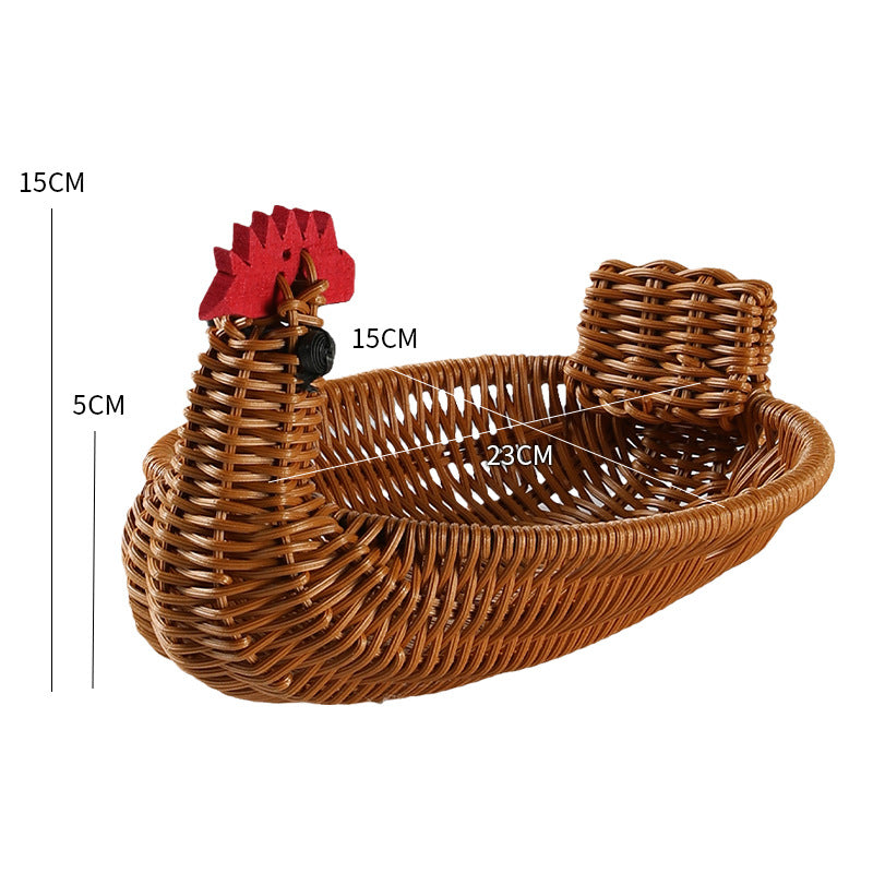 Decorative Woven Duck-Shaped Storage Basket Bowlift