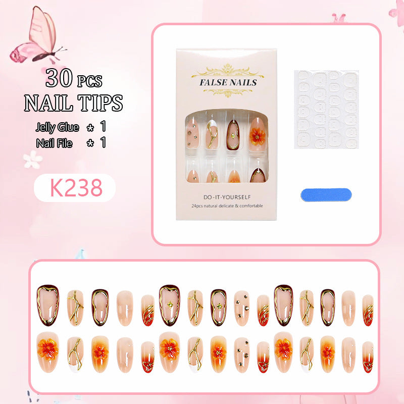 Nail art set with floral accents and glitter elements Bowlift