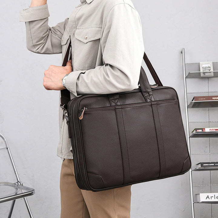 Laptop and Briefcase Made of High-Quality Leather Bowlift