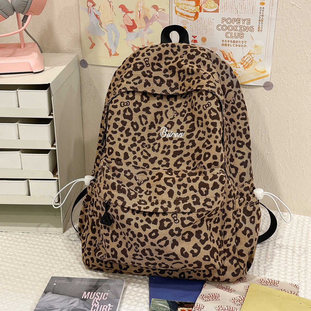 Stylish Leopard Print Backpack Bowlift