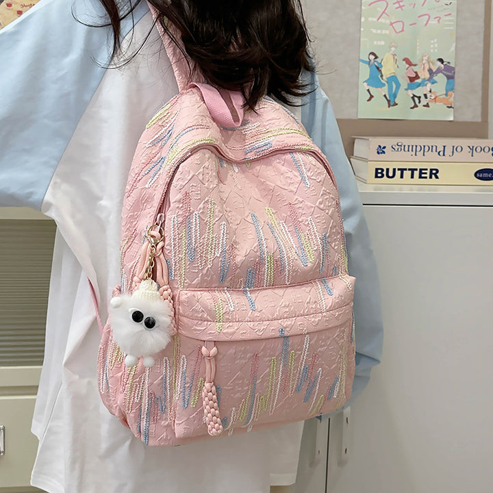 Patterned Backpack with Additional Compartments Bowlift