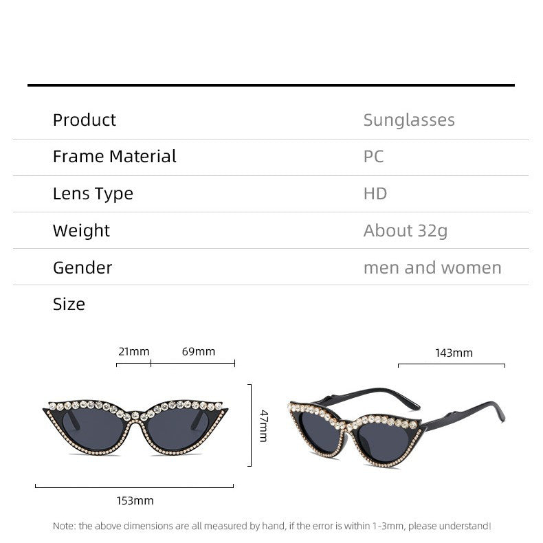 Women's extravagant cat-eye sunglasses with glamorous crystal embellishments Bowlift