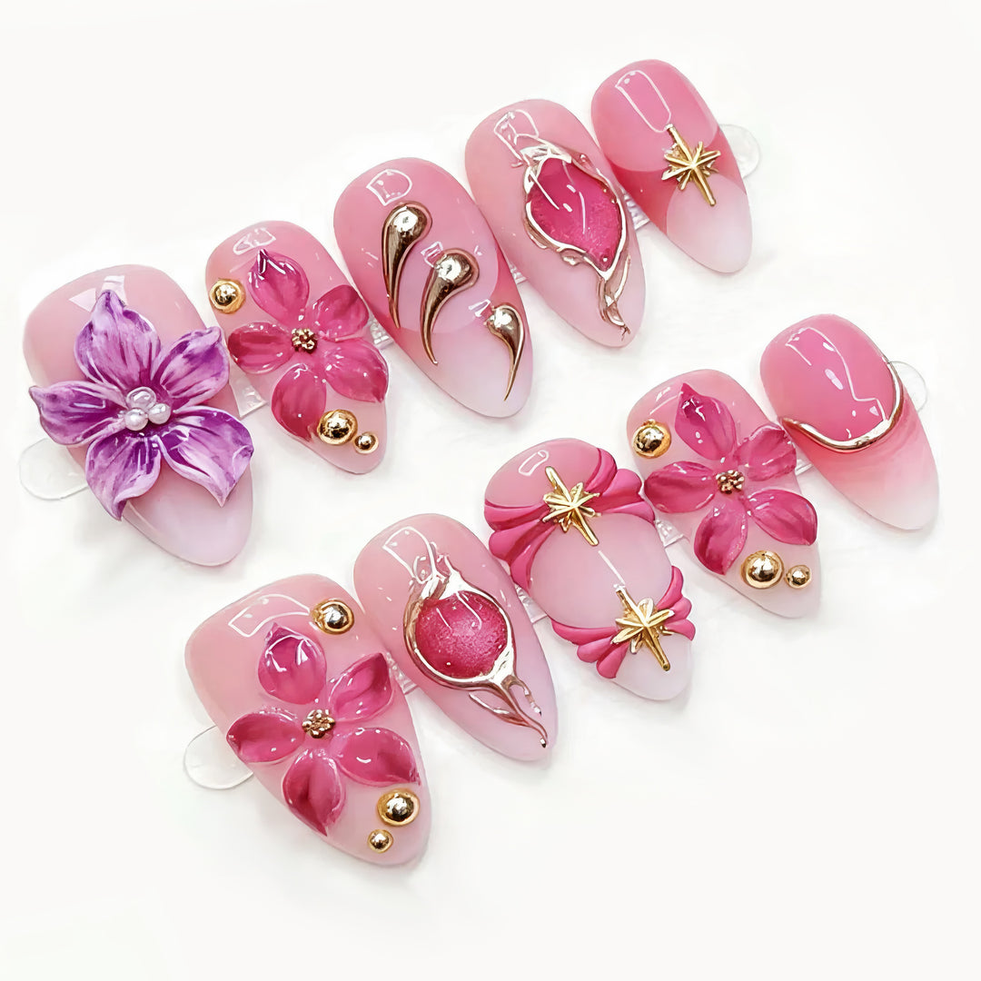 Elegant Artificial Nail Collection with Glitter Motifs Bowlift