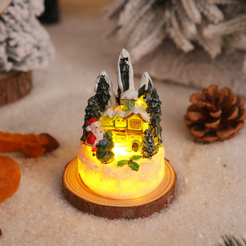 Christmas miniature lighting with snow scenes Bowlift