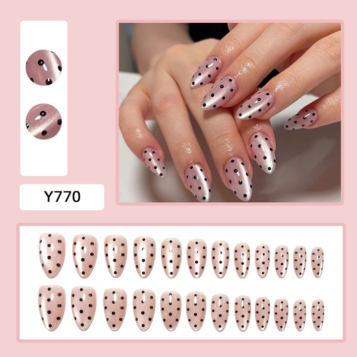 Artificial nails in modern polka dot design Bowlift