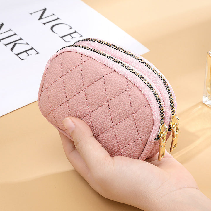 Quilted Double Zip Coin Purse