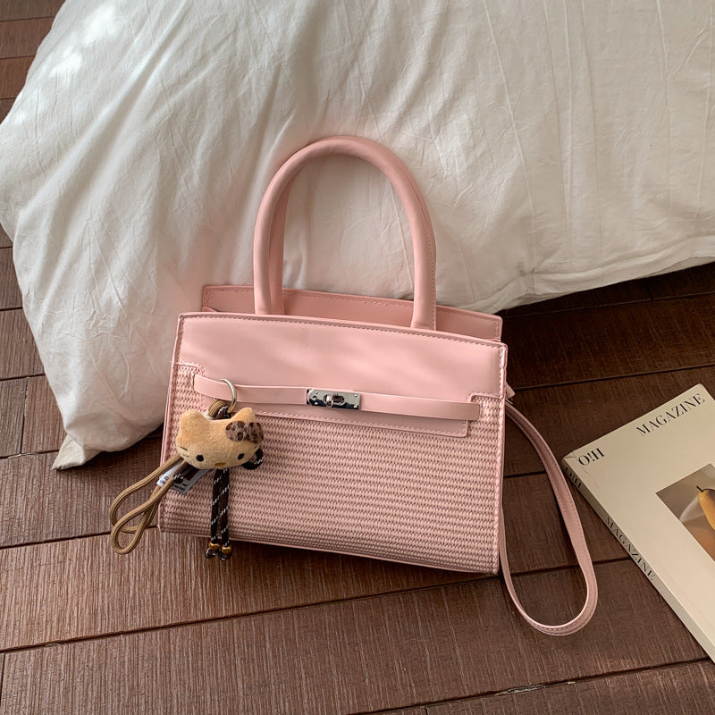 Elegant Woven Handbag with Detachable Strap