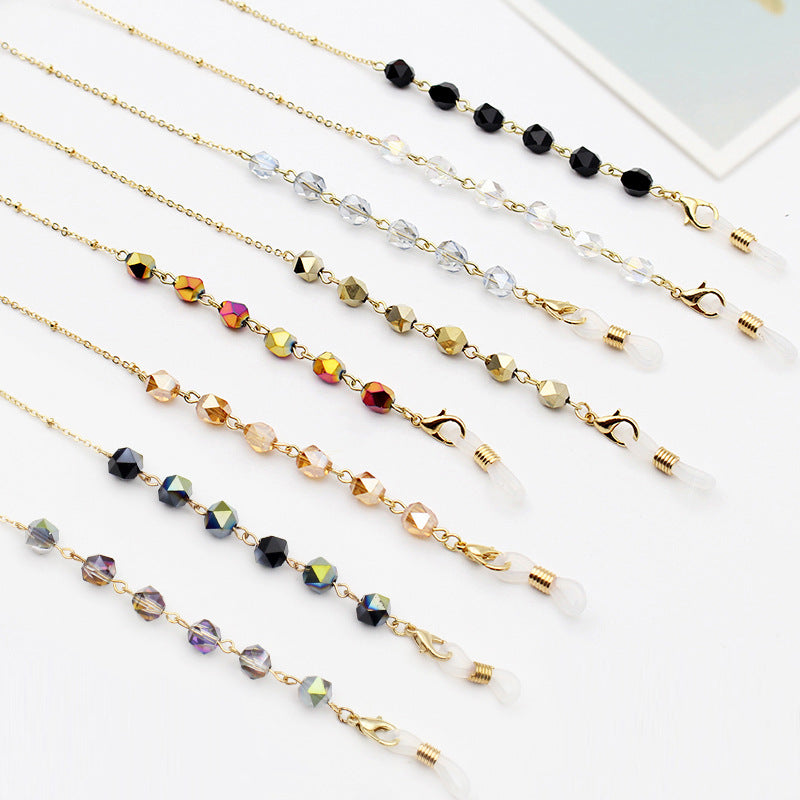 Crystal-Embellished Eyewear Chain Bowlift