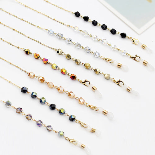 Crystal-Embellished Eyewear Chain Bowlift
