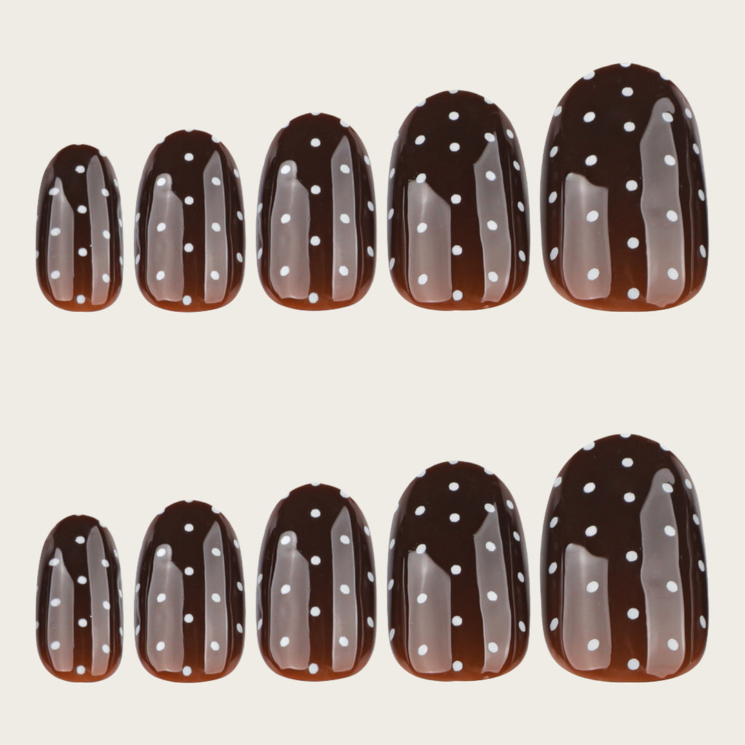 Trendy Polka Dot Press-On Nails Bowlift