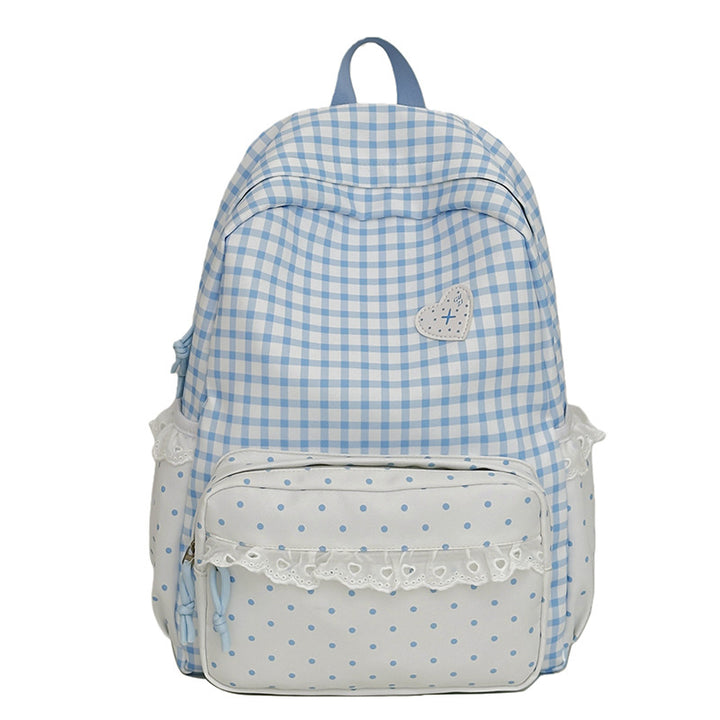 Whimsical Gingham Pattern Backpack Bowlift
