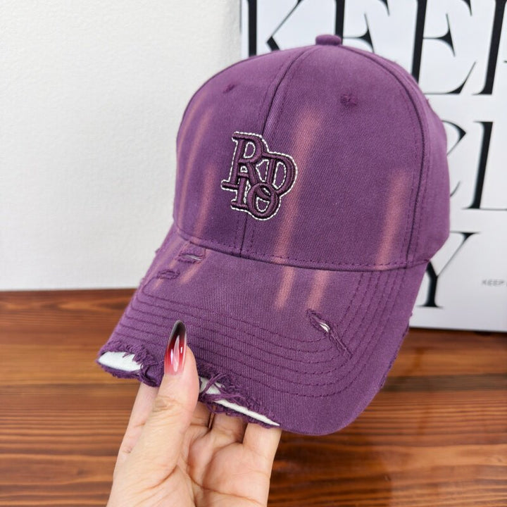 Women's Distressed Classic Cotton Baseball Cap Bowlift