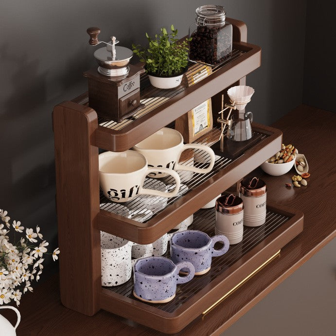 Wooden Tiered Storage Shelf Bowlift