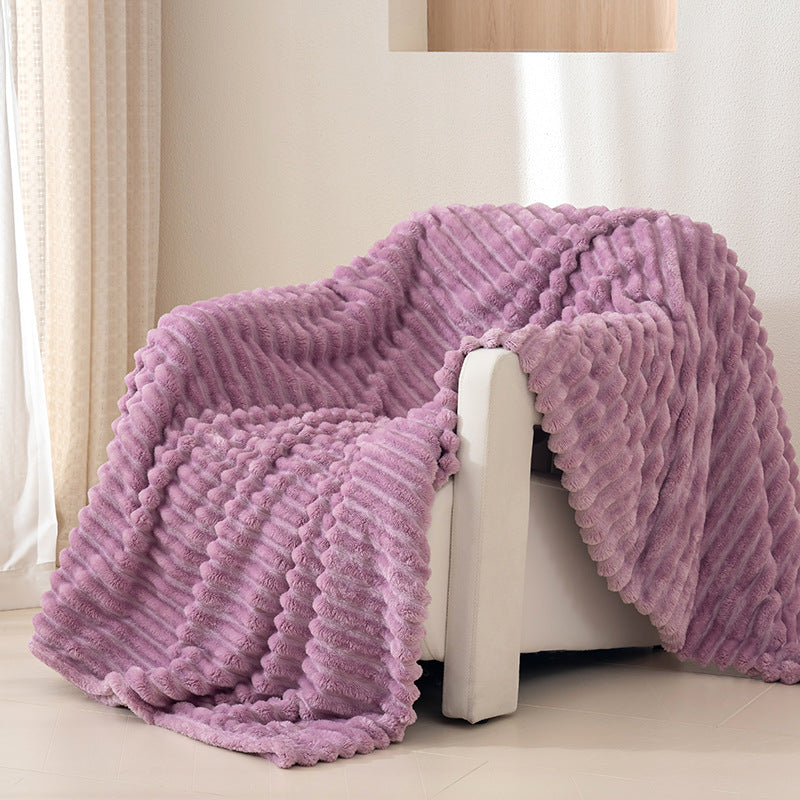Textured Plush Throw Blanket Bowlift