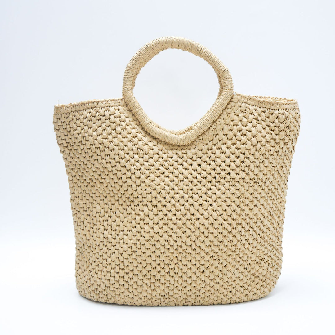 Handmade basket bag with round handles Bowlift