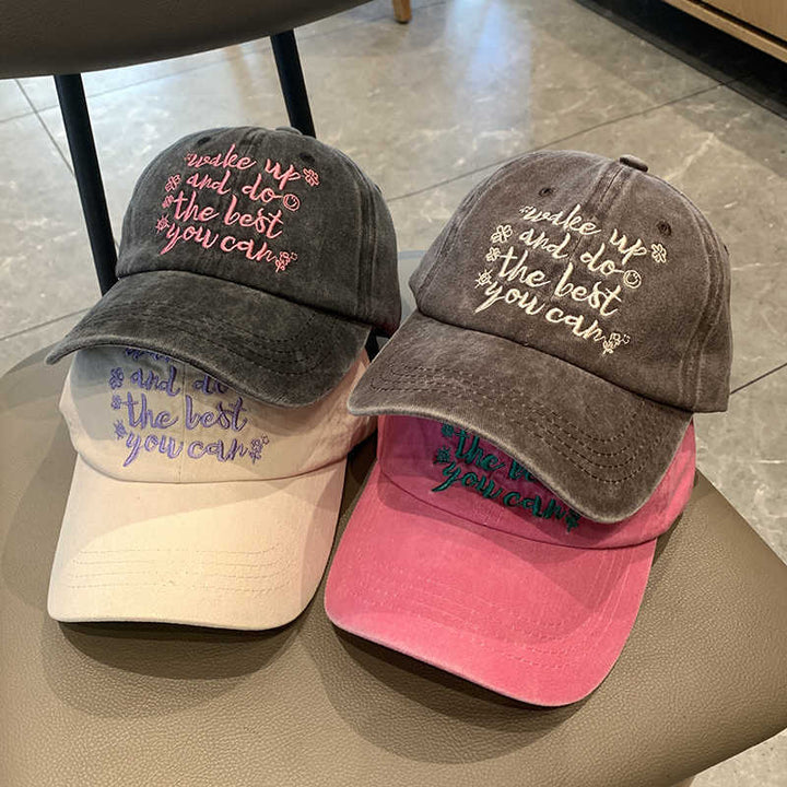 Women's Motivational Embroidered Cap Bowlift