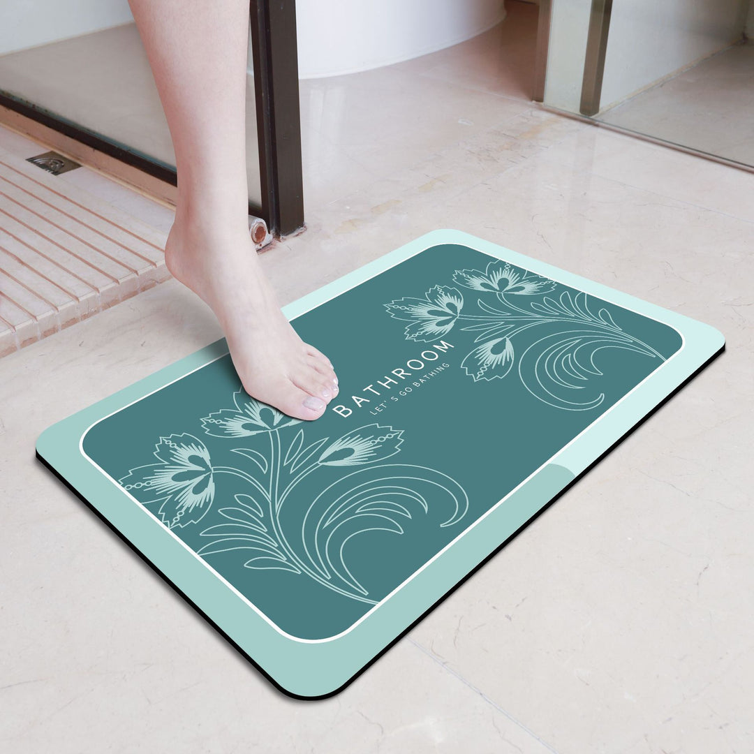 Elegant Floral Bathroom Mat Bowlift