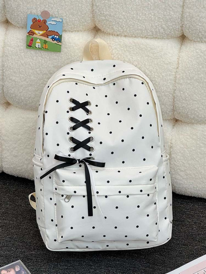 Playful Polka Dot Casual Backpack Bowlift