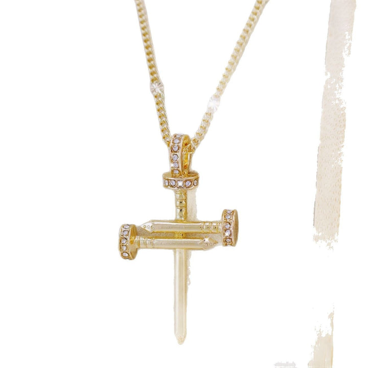 Luxurious Gemstone Embellished Cross Pendant Necklace Bowlift
