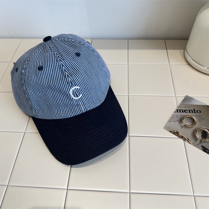 Men's Classic Striped Baseball Cap Bowlift
