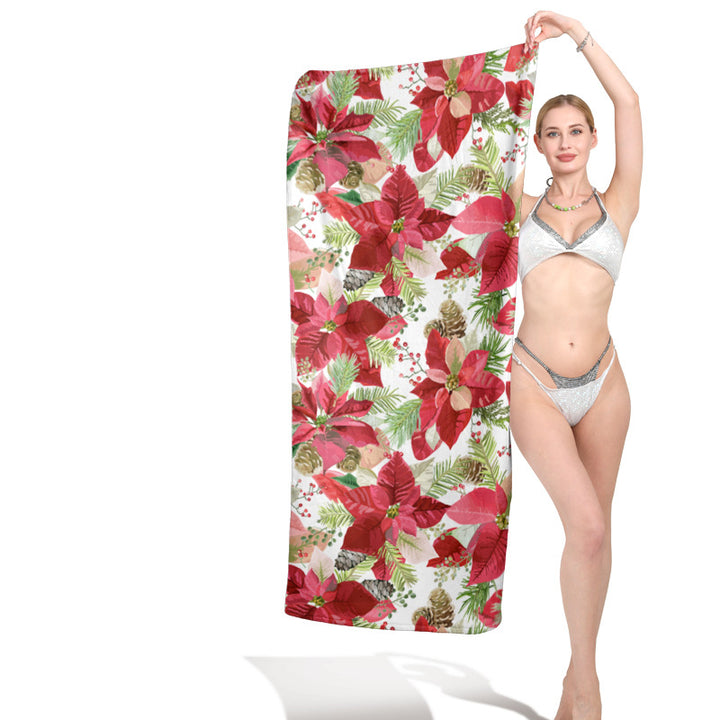 Beach towel with vivid floral print Bowlift