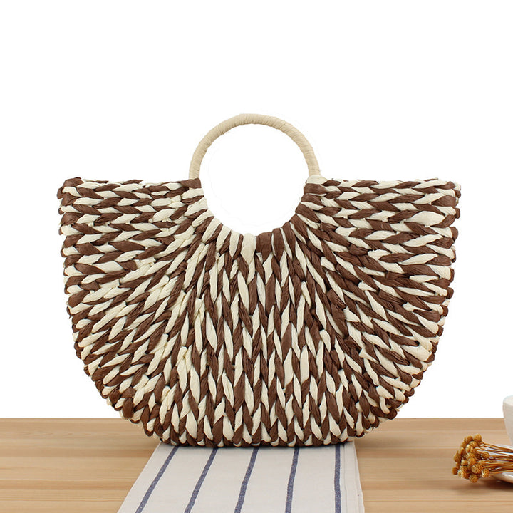 Braided Beach Bag with Ergonomic Handle Bowlift