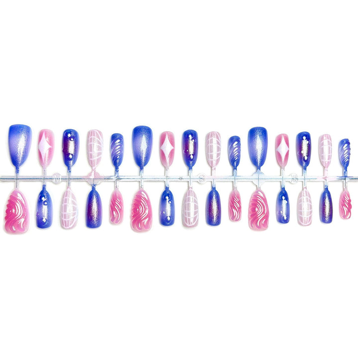 Colorful Gradient Press-On Nail Art Collection