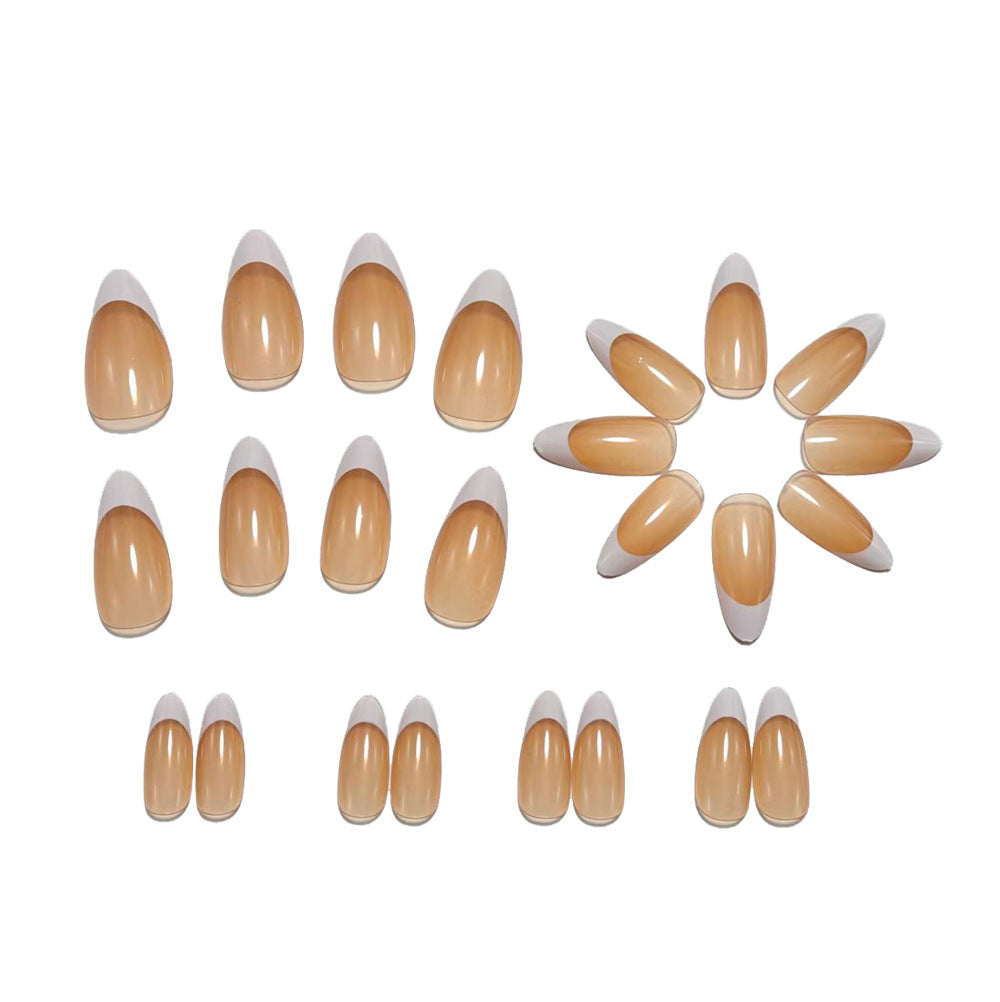Artificial nails in elegant casual French tip design Bowlift