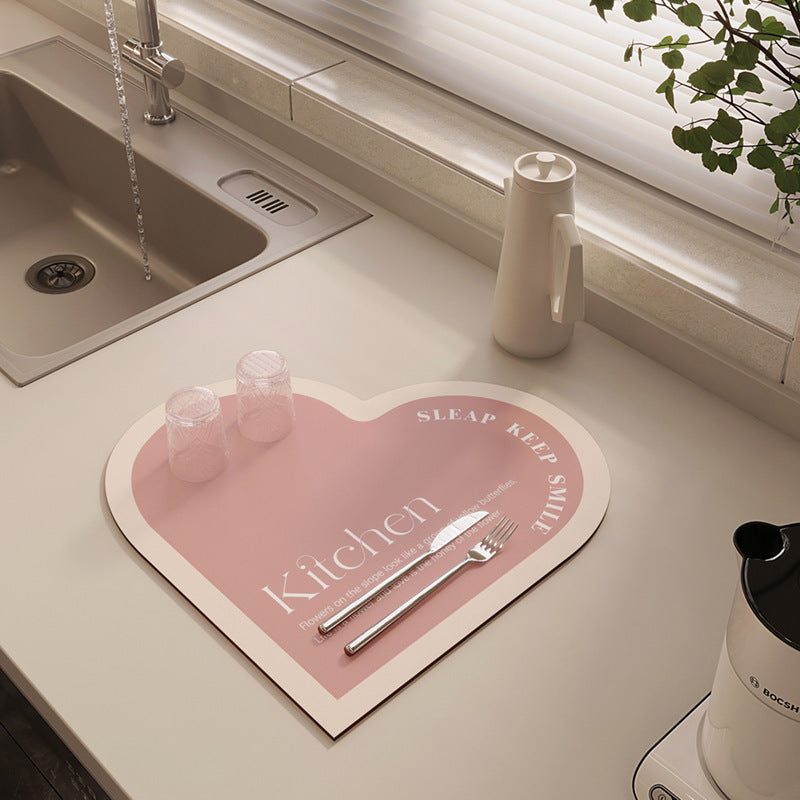 Heart-Shaped Kitchen Mat Bowlift