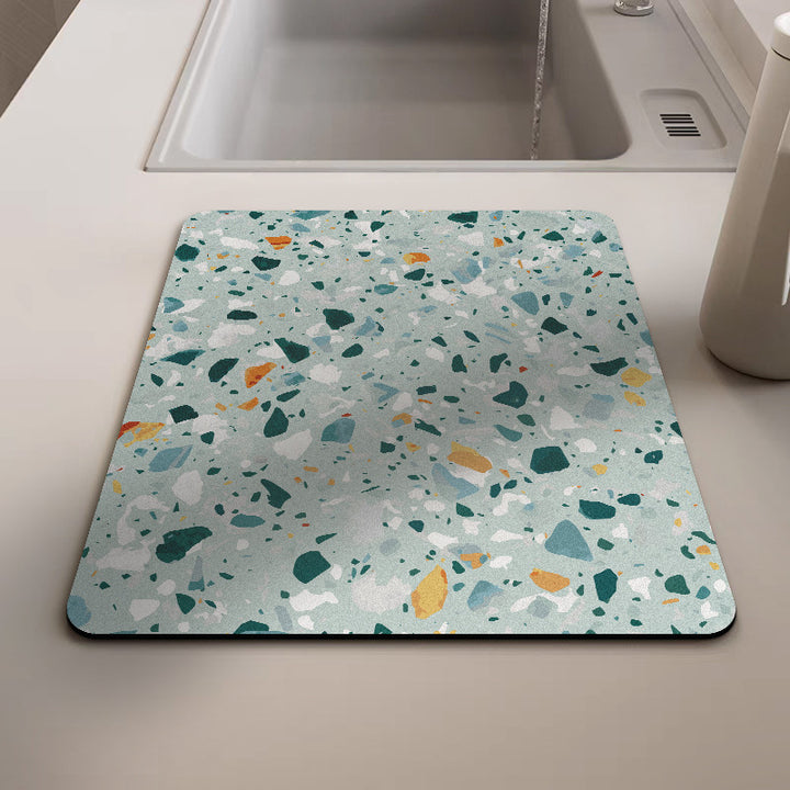 Artistic Terrazzo-Pattern Kitchen Mat Bowlift