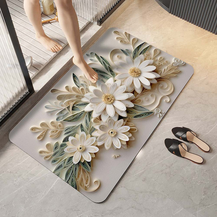 Elegant Floral Design Comfort Mat