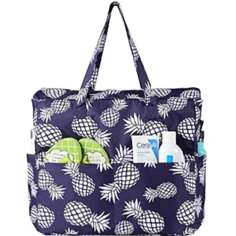 Spacious and Stylish Shopping Bag with Striped Pattern Bowlift