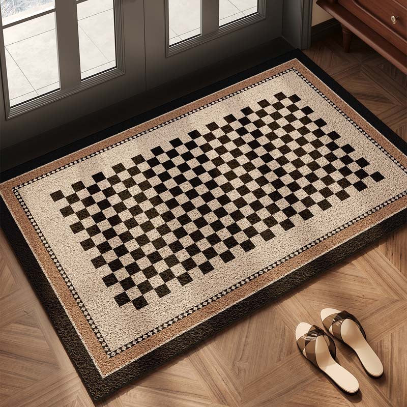 Checkerboard Pattern Welcome Mat Bowlift