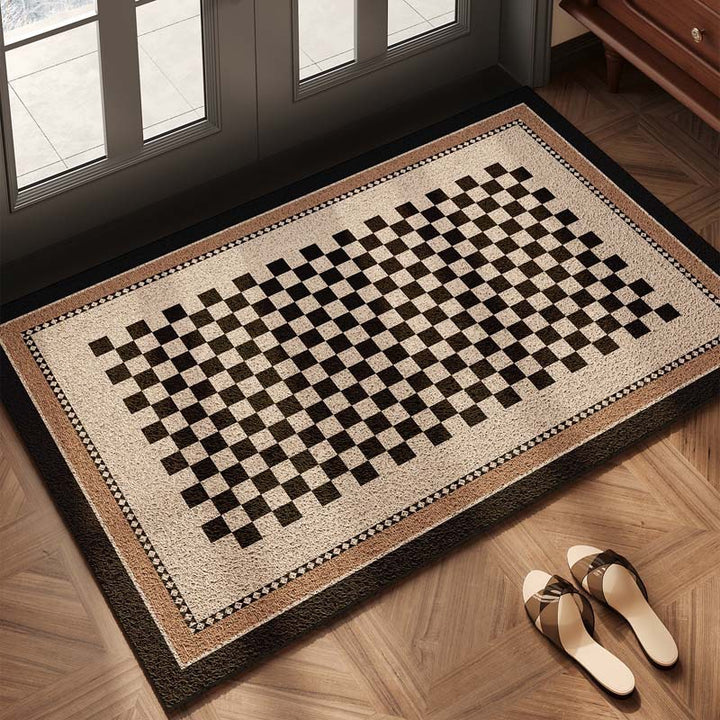 Checkerboard Pattern Welcome Mat Bowlift